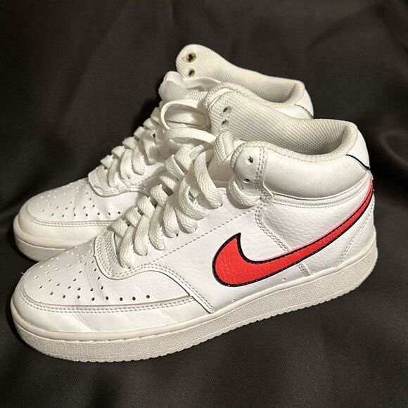 Nike Court Vision Lo Shoes White/Pink Leather CD5436-102 Women's‎ 5 BxF - Picture 1 of 5